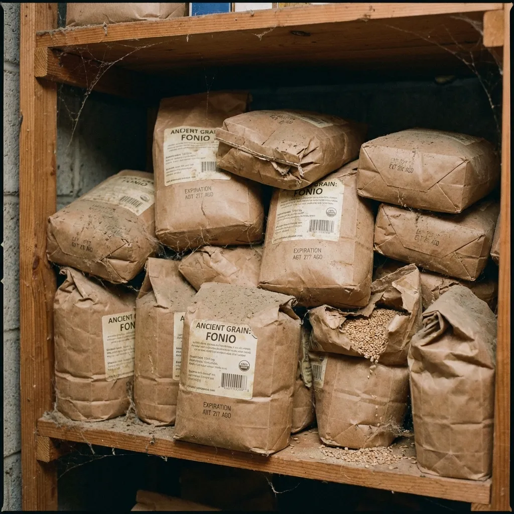Pantry shelf filled with unfamiliar health foods that families rarely eat during emergencies